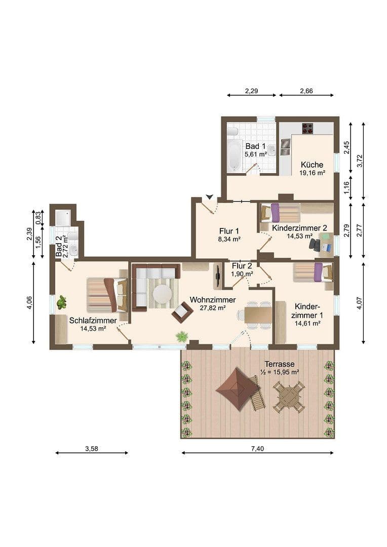 Pronájem bytu 4+1 108 m², Karl Marx Straße 6, Heidenau, Sasko Pronájem bytu 4+1 108 m², Karl Marx Straße 6, Heidenau, Sasko