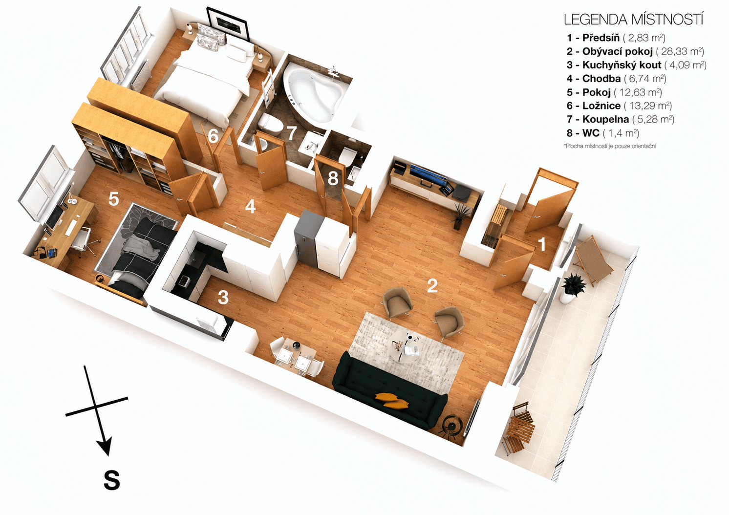 Pronájem bytu 3+kk 82 m², Za Strahovem, Praha, Praha Pronájem bytu 3+kk 82 m², Za Strahovem, Praha, Praha
