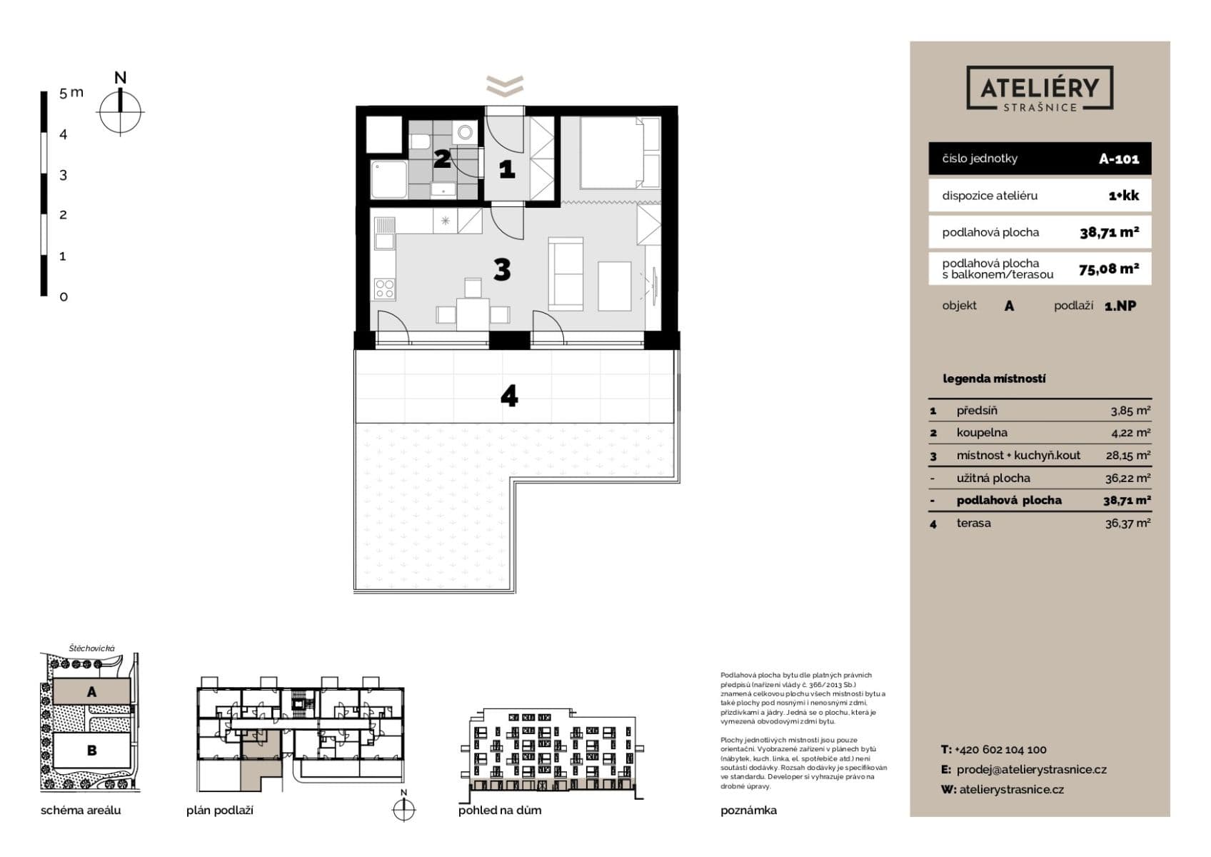 Pronájem bytu 1+kk 39 m², Štěchovická, Praha, Praha Pronájem bytu 1+kk 39 m², Štěchovická, Praha, Praha