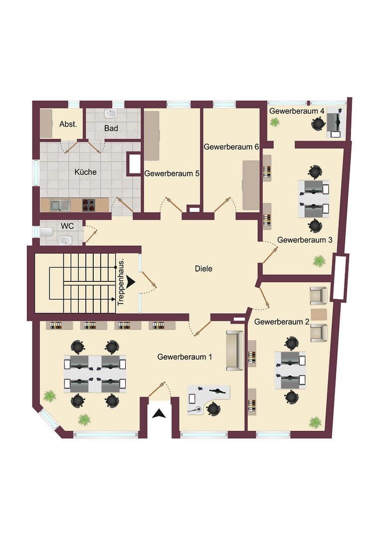 Pronájem kanceláře 168 m², Frankfurter Straße 2, Marburg, Hessen Pronájem kanceláře 168 m², Frankfurter Straße 2, Marburg, Hessen
