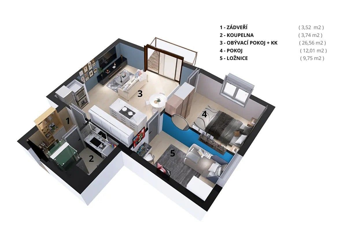 Pronájem bytu 3+kk 57 m², Kobyliská, Praha, Praha Pronájem bytu 3+kk 57 m², Kobyliská, Praha, Praha