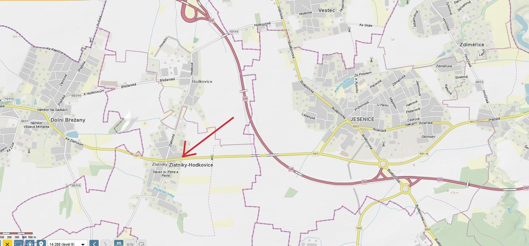 Prodej pozemku 1.301 m², Jesenice, Středočeský kraj Prodej pozemku 1.301 m², Jesenice, Středočeský kraj