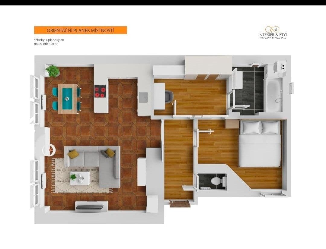 Pronájem bytu 2+kk 61 m², Na Kampě, Praha, Praha Pronájem bytu 2+kk 61 m², Na Kampě, Praha, Praha