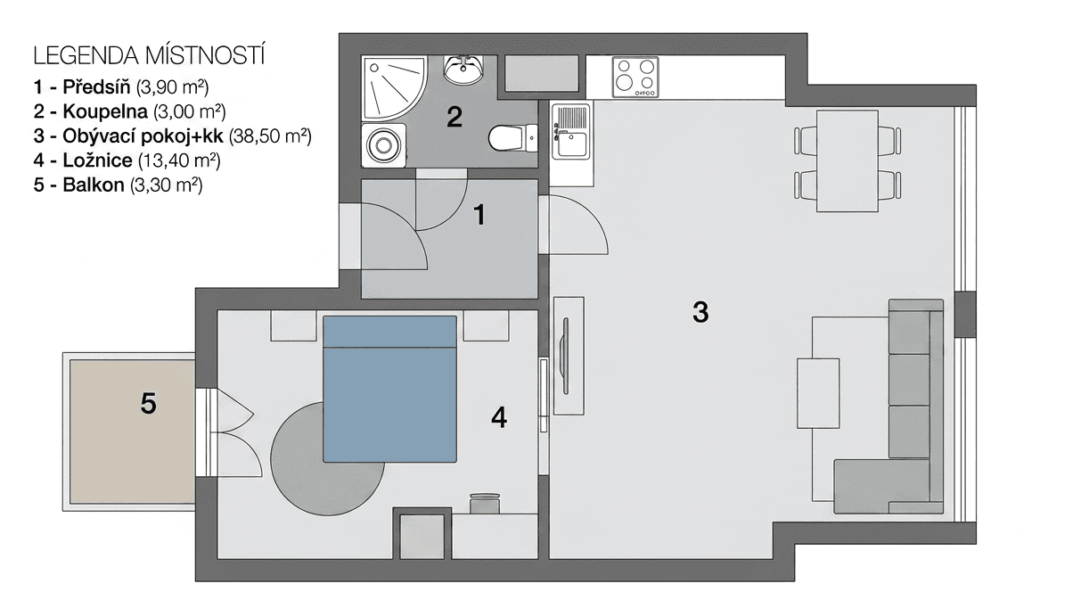 Prodej bytu 2+kk 59 m², Křenová, Brno, Jihomoravský kraj Prodej bytu 2+kk 59 m², Křenová, Brno, Jihomoravský kraj
