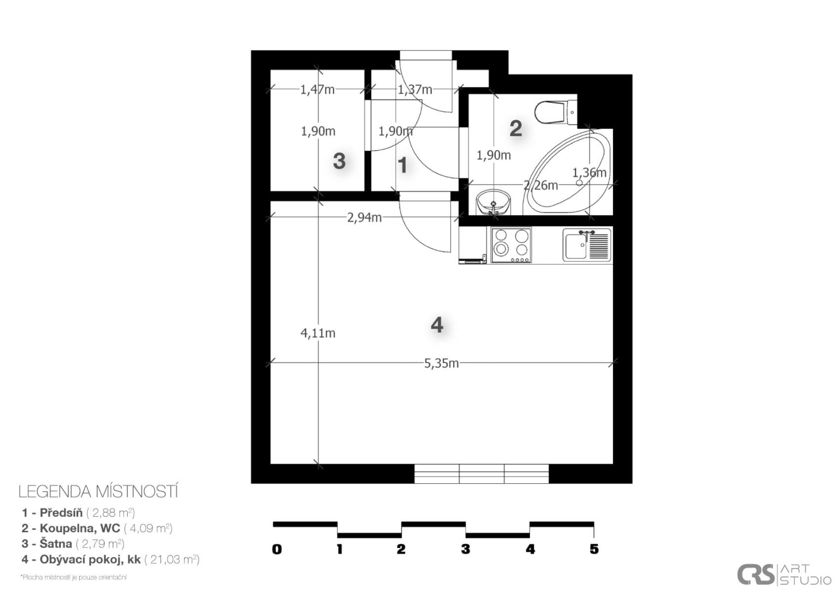 Pronájem bytu 1+kk 33 m², Mattioliho, Praha, Praha Pronájem bytu 1+kk 33 m², Mattioliho, Praha, Praha