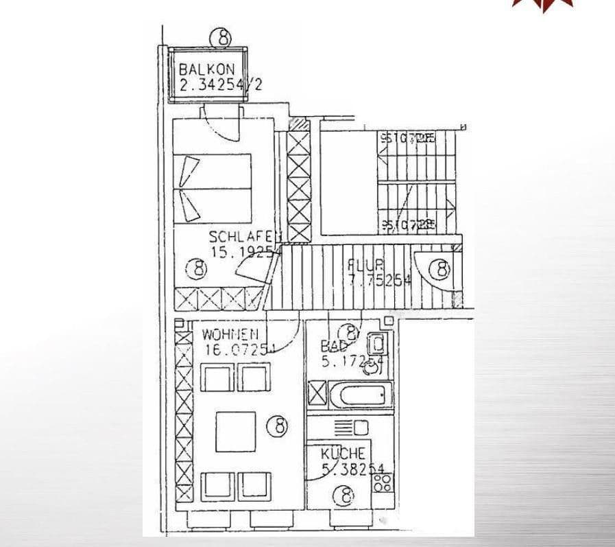 Prodej bytu 2+1 51 m², Chemnitz, Sasko Prodej bytu 2+1 51 m², Chemnitz, Sasko