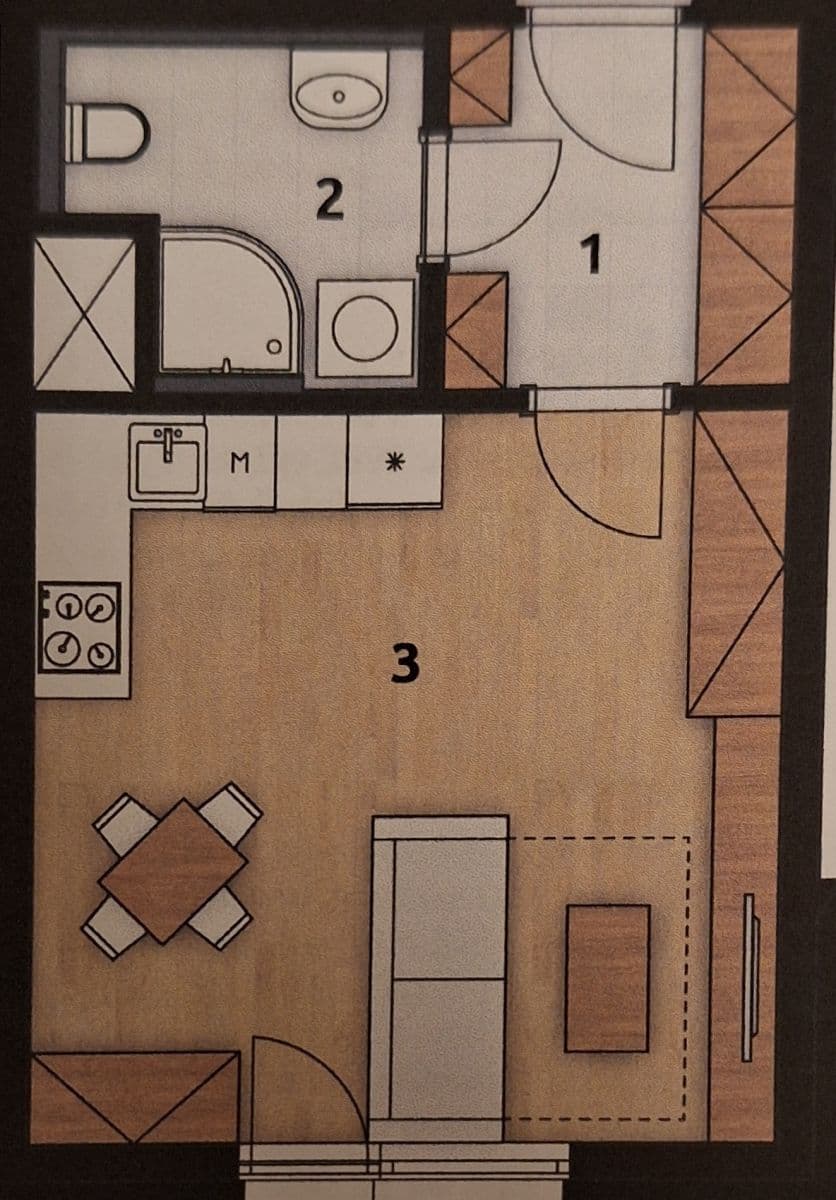 Pronájem bytu 1+kk 33 m², Strančická, Praha, Praha Pronájem bytu 1+kk 33 m², Strančická, Praha, Praha