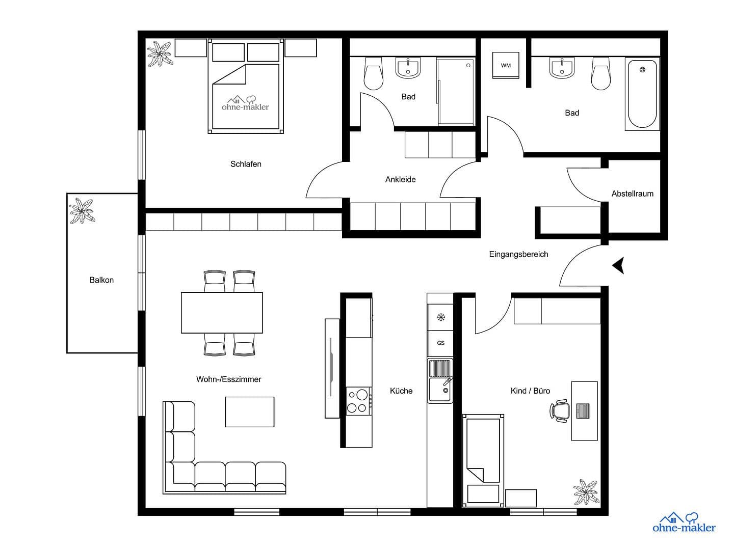 Prodej bytu 3+1 106 m², Bad Schönborn, Bádensko-Württembersko Prodej bytu 3+1 106 m², Bad Schönborn, Bádensko-Württembersko