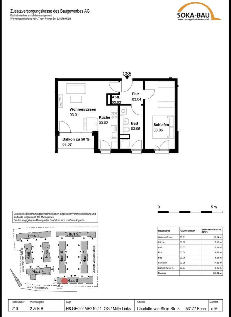 Pronájem bytu 2+1 61 m², Charlotte-von-Stein-Straße 5, Bonn, Severní Porýní-Vestfálsko Pronájem bytu 2+1 61 m², Charlotte-von-Stein-Straße 5, Bonn, Severní Porýní-Vestfálsko