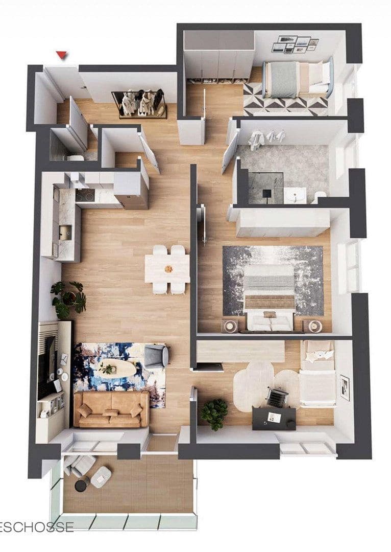 Pronájem bytu 4+1 92 m², Hirschaid, Bavorsko Pronájem bytu 4+1 92 m², Hirschaid, Bavorsko