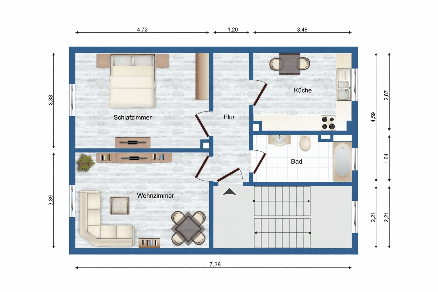 Pronájem bytu 4+1 69 m², Am Wald 5, Ziegendorf, Mecklenburg-Vorpommern Pronájem bytu 4+1 69 m², Am Wald 5, Ziegendorf, Mecklenburg-Vorpommern