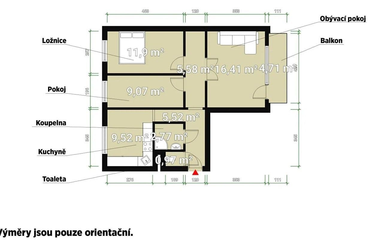Pronájem bytu 3+1 67 m², Poznaňská, Praha, Praha Pronájem bytu 3+1 67 m², Poznaňská, Praha, Praha