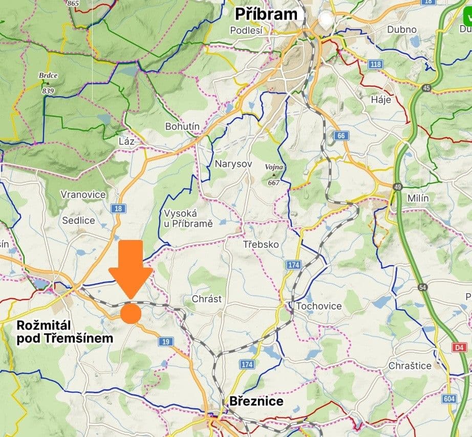 Prodej pozemku 1.150 m², Rožmitál pod Třemšínem, Středočeský kraj Prodej pozemku 1.150 m², Rožmitál pod Třemšínem, Středočeský kraj