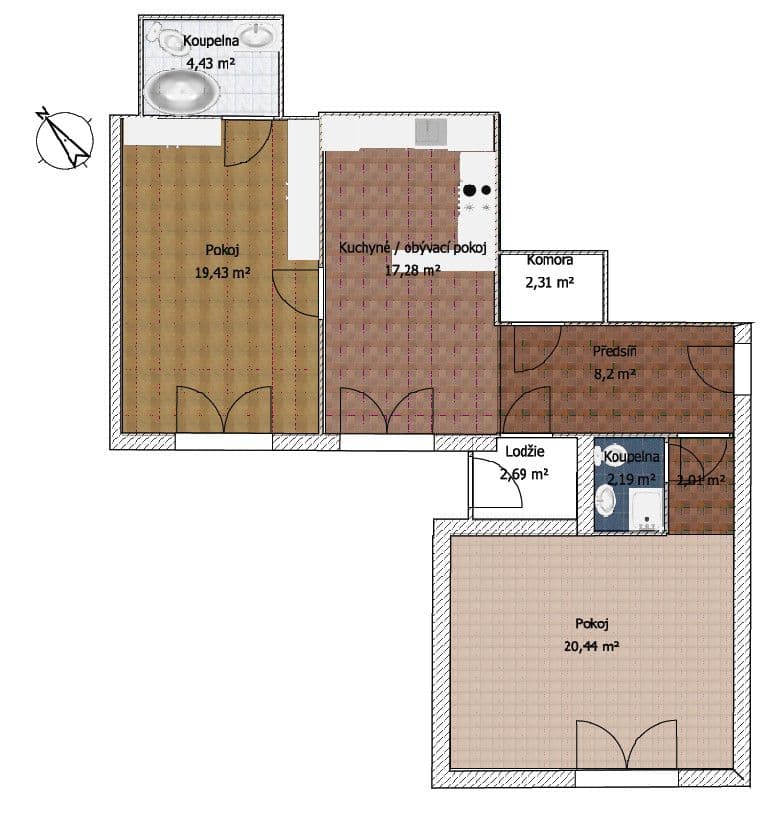 Pronájem bytu 2+1 78 m², Nuselská, Praha, Praha Pronájem bytu 2+1 78 m², Nuselská, Praha, Praha