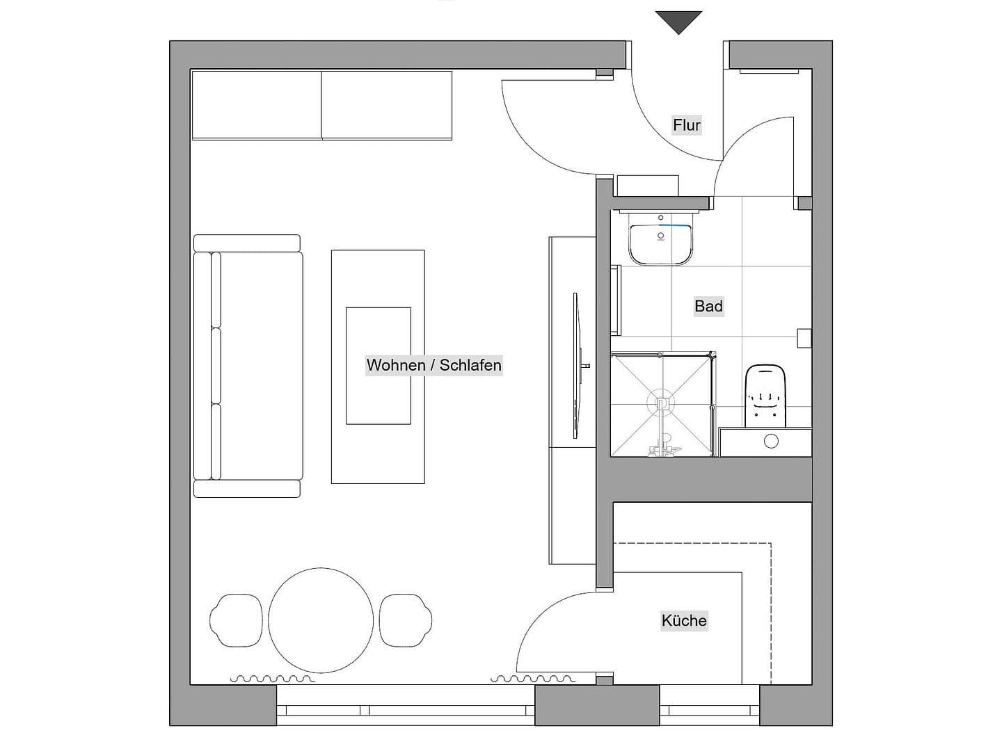 Pronájem bytu 1+1 27 m², Wernerwerkstraße 3, Regensburg, Bavorsko Pronájem bytu 1+1 27 m², Wernerwerkstraße 3, Regensburg, Bavorsko