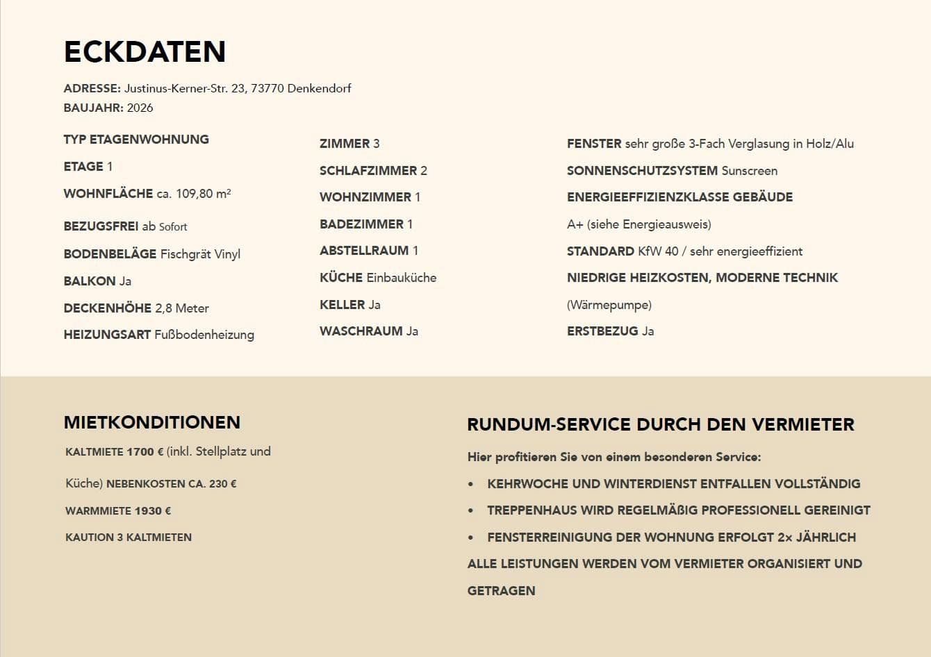 Pronájem bytu 3+1 110 m², Justinus-Kerner-Str. 23, Denkendorf, Bádensko-Württembersko Pronájem bytu 3+1 110 m², Justinus-Kerner-Str. 23, Denkendorf, Bádensko-Württembersko