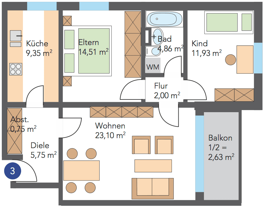 Pronájem bytu 3+1 73 m², Dr.-Wachler-Weg 37, Goslar, Dolní Sasko Pronájem bytu 3+1 73 m², Dr.-Wachler-Weg 37, Goslar, Dolní Sasko