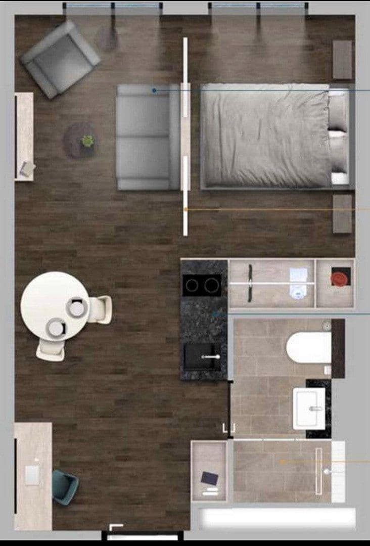 Pronájem bytu 1+kk 34 m², Lehrter Str 24B, Berlin, Berlín Pronájem bytu 1+kk 34 m², Lehrter Str 24B, Berlin, Berlín