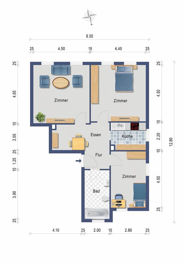 Pronájem bytu 3+1 80 m², Nöthnitzer Str. 21, Dresden, Sasko Pronájem bytu 3+1 80 m², Nöthnitzer Str. 21, Dresden, Sasko