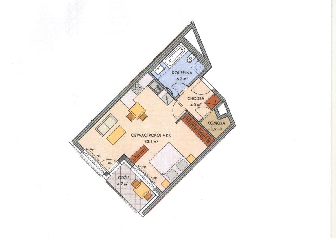 Pronájem bytu 2+kk 46 m², Baarové, Praha, Praha Pronájem bytu 2+kk 46 m², Baarové, Praha, Praha
