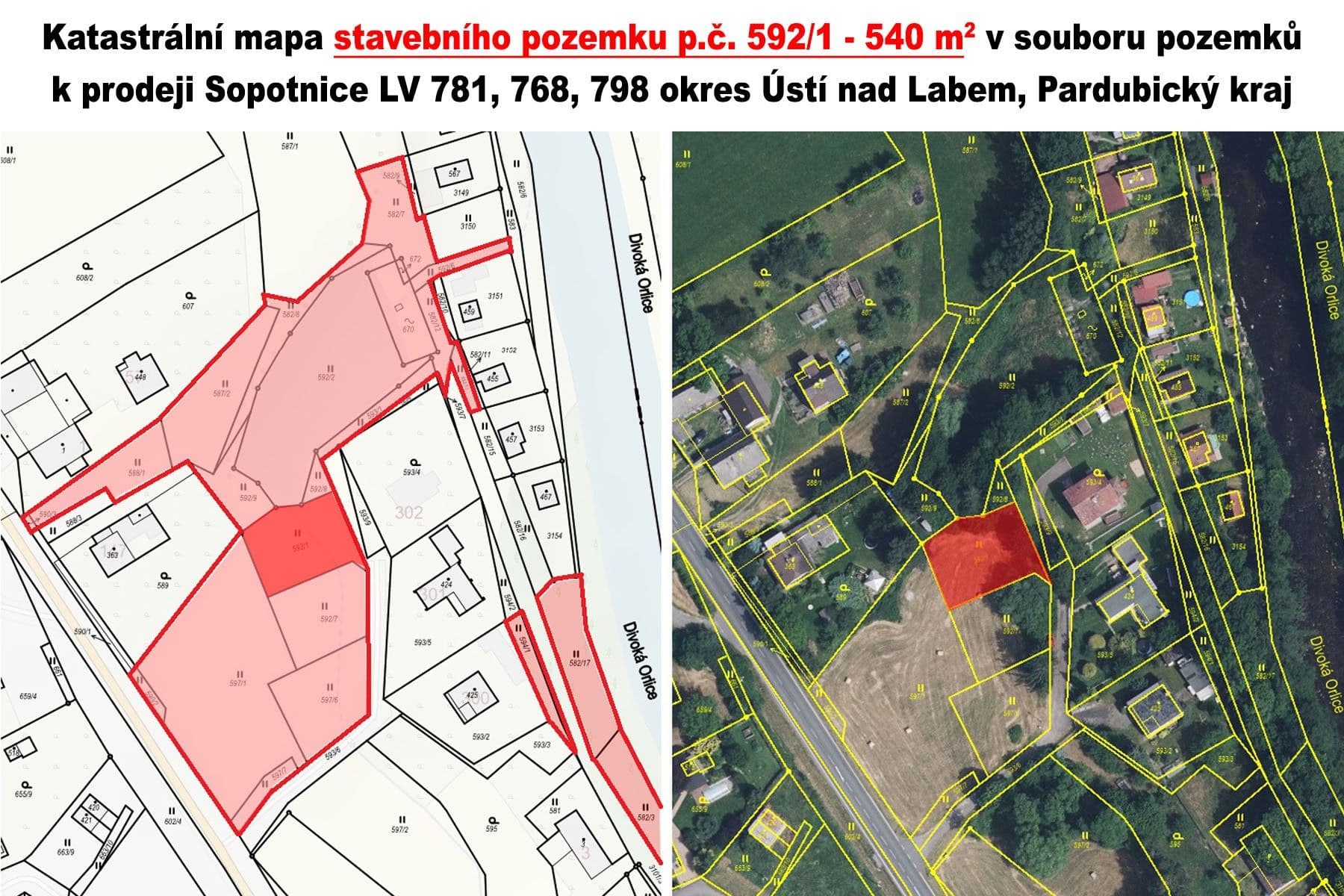 Prodej pozemku 540 m², Sopotnice, Pardubický kraj Prodej pozemku 540 m², Sopotnice, Pardubický kraj