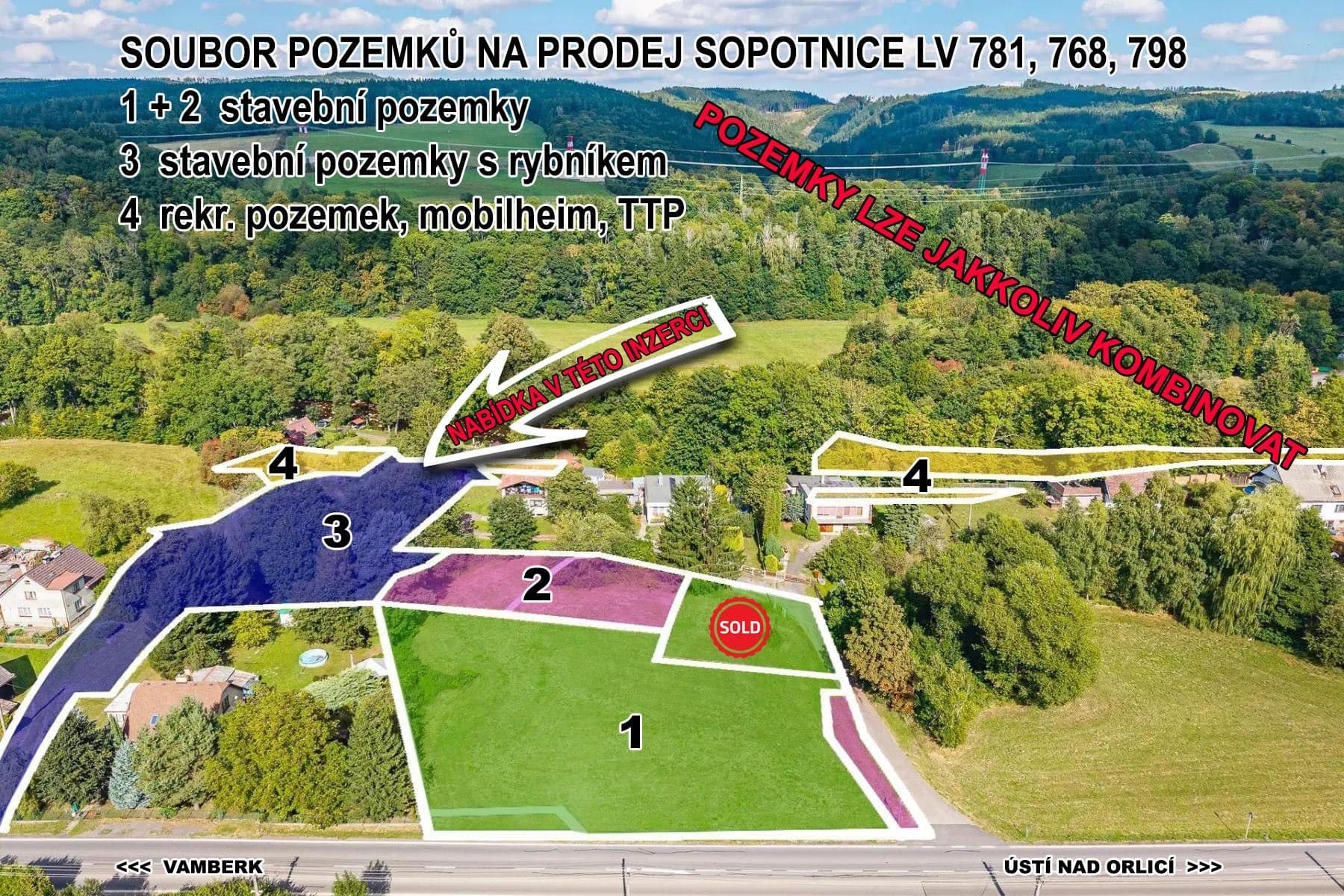 Prodej pozemku 3.852 m², Sopotnice, Pardubický kraj Prodej pozemku 3.852 m², Sopotnice, Pardubický kraj