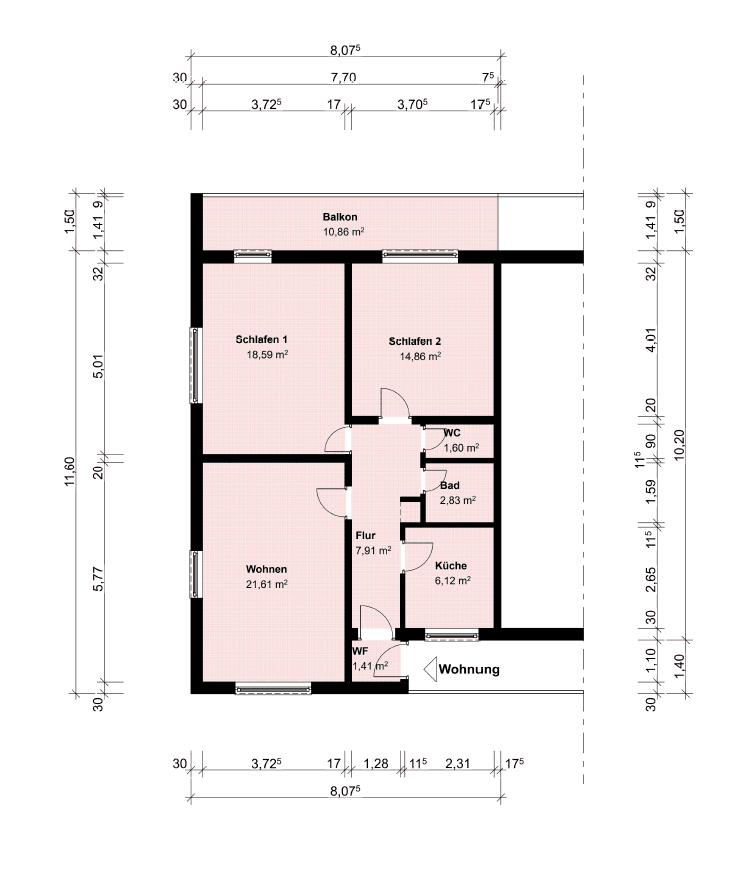 Pronájem bytu 3+1 80 m², Baccarat-Straße 13, Gernsbach, Bádensko-Württembersko Pronájem bytu 3+1 80 m², Baccarat-Straße 13, Gernsbach, Bádensko-Württembersko