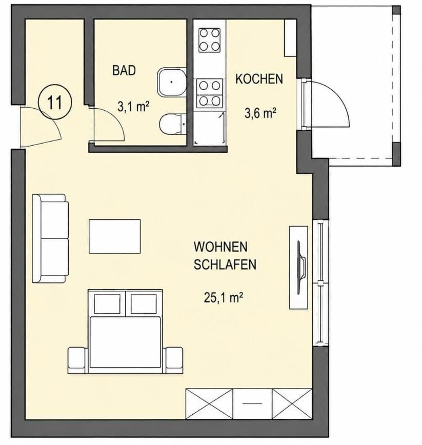 Pronájem bytu 1+1 38 m², Steinhaldestraße 32, Heilbronn, Bádensko-Württembersko Pronájem bytu 1+1 38 m², Steinhaldestraße 32, Heilbronn, Bádensko-Württembersko