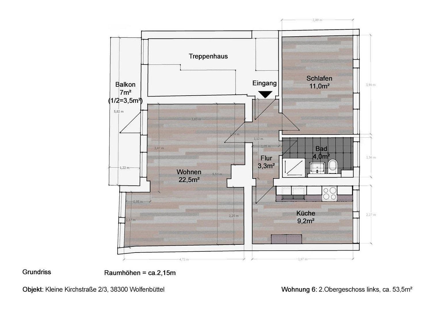 Pronájem bytu 2+1 54 m², Kleine Kirchstr. 3, Wolfenbüttel, Dolní Sasko Pronájem bytu 2+1 54 m², Kleine Kirchstr. 3, Wolfenbüttel, Dolní Sasko