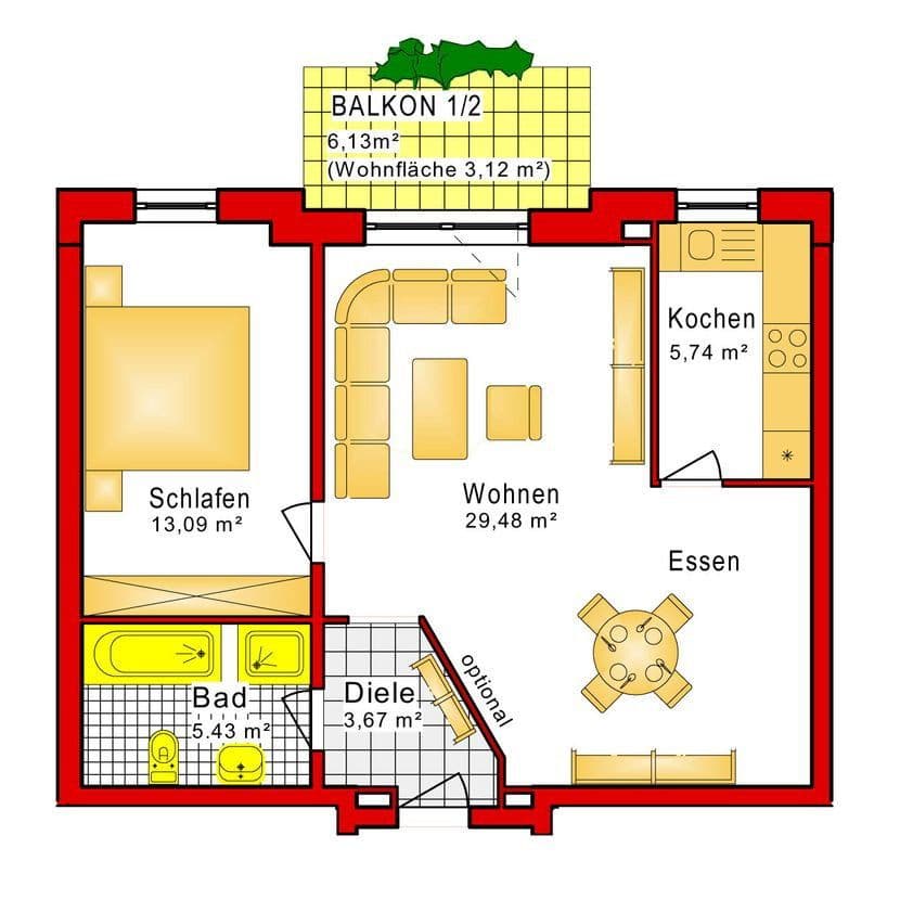 Pronájem bytu 2+kk 61 m², Hühnerheide 107, Dinslaken, Severní Porýní-Vestfálsko Pronájem bytu 2+kk 61 m², Hühnerheide 107, Dinslaken, Severní Porýní-Vestfálsko