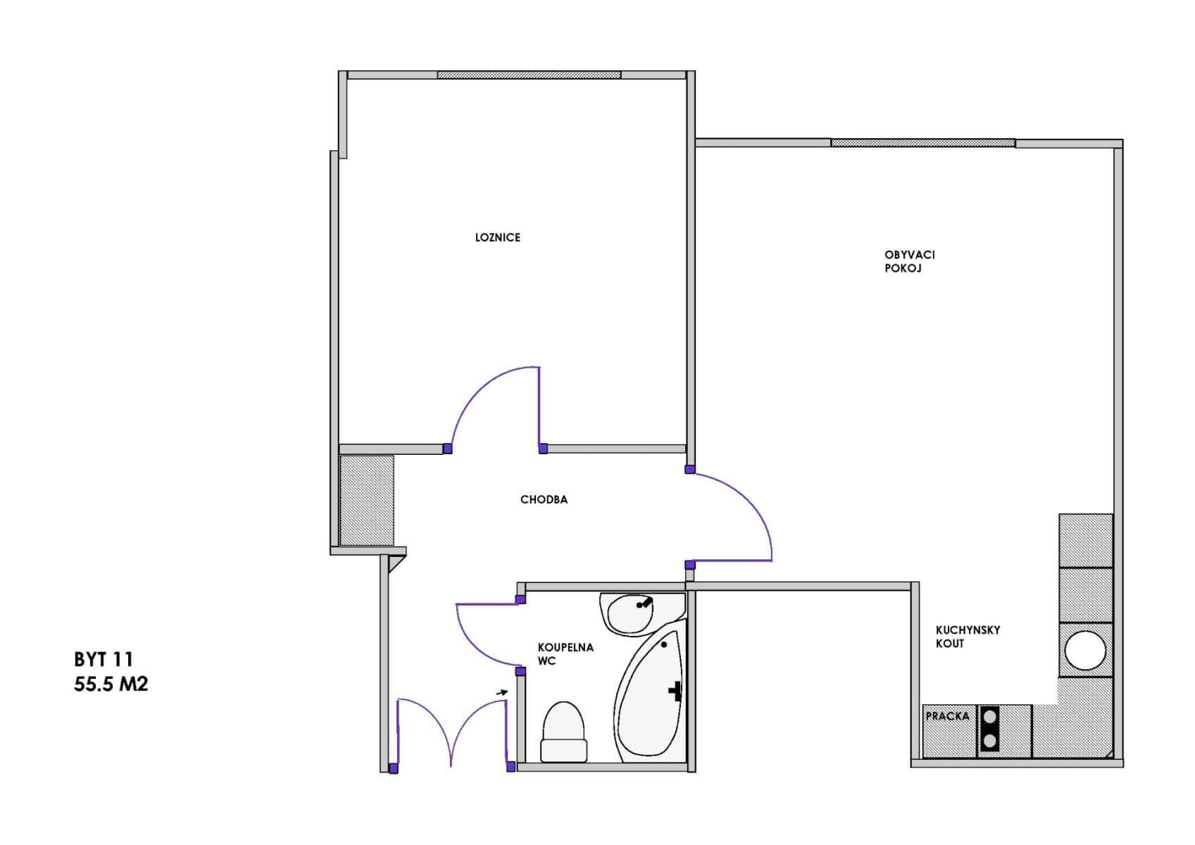 Pronájem bytu 2+kk 55 m², Žerotínova, Praha, Praha Pronájem bytu 2+kk 55 m², Žerotínova, Praha, Praha