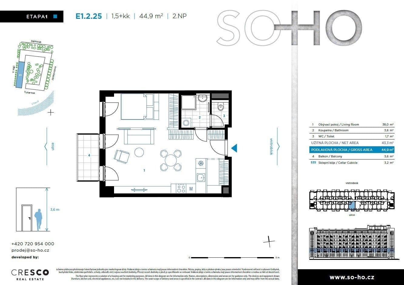 Pronájem bytu 1+kk 45 m², V háji, Praha, Praha Pronájem bytu 1+kk 45 m², V háji, Praha, Praha