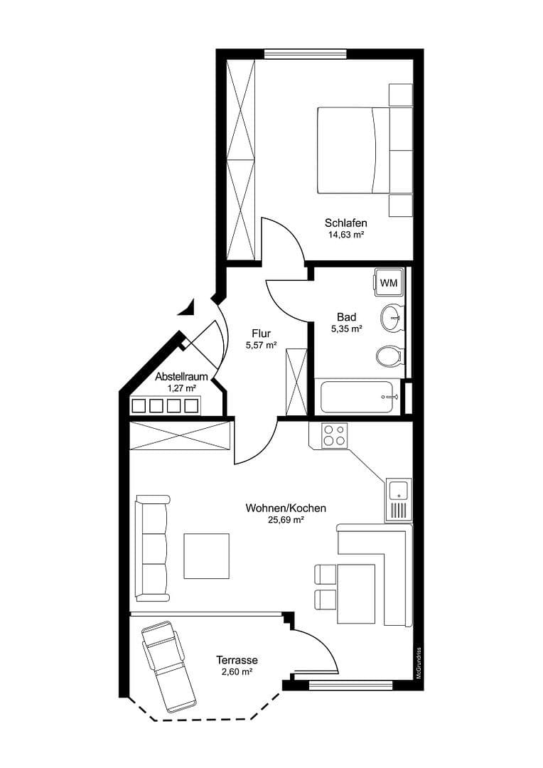Prodej bytu 2+1 56 m², Alt Meteler Str., Schwerin, Mecklenburg-Vorpommern Prodej bytu 2+1 56 m², Alt Meteler Str., Schwerin, Mecklenburg-Vorpommern