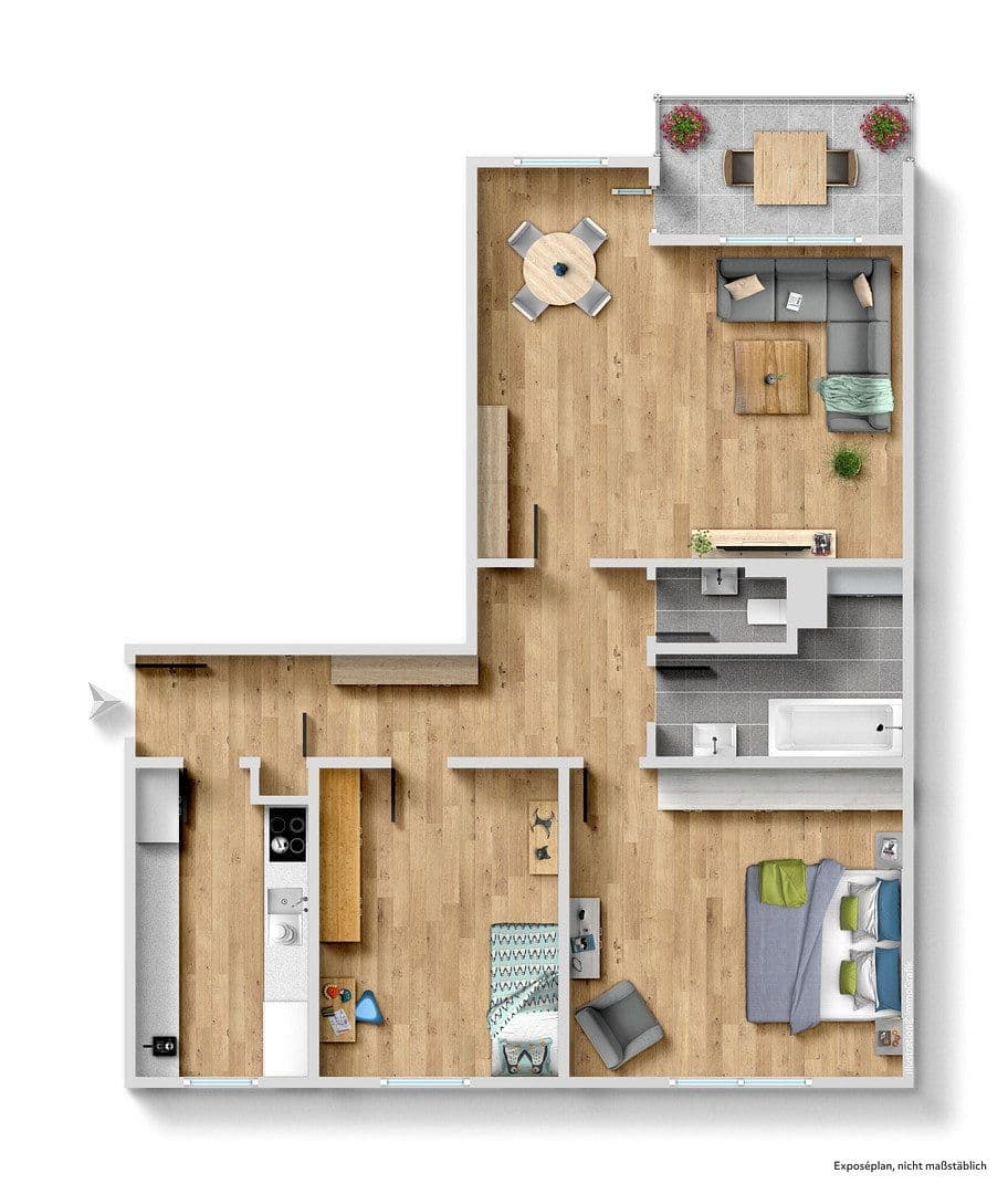 Pronájem bytu 3+1 82 m², Röntgenstraße 30, Königsbrunn, Bavorsko Pronájem bytu 3+1 82 m², Röntgenstraße 30, Königsbrunn, Bavorsko