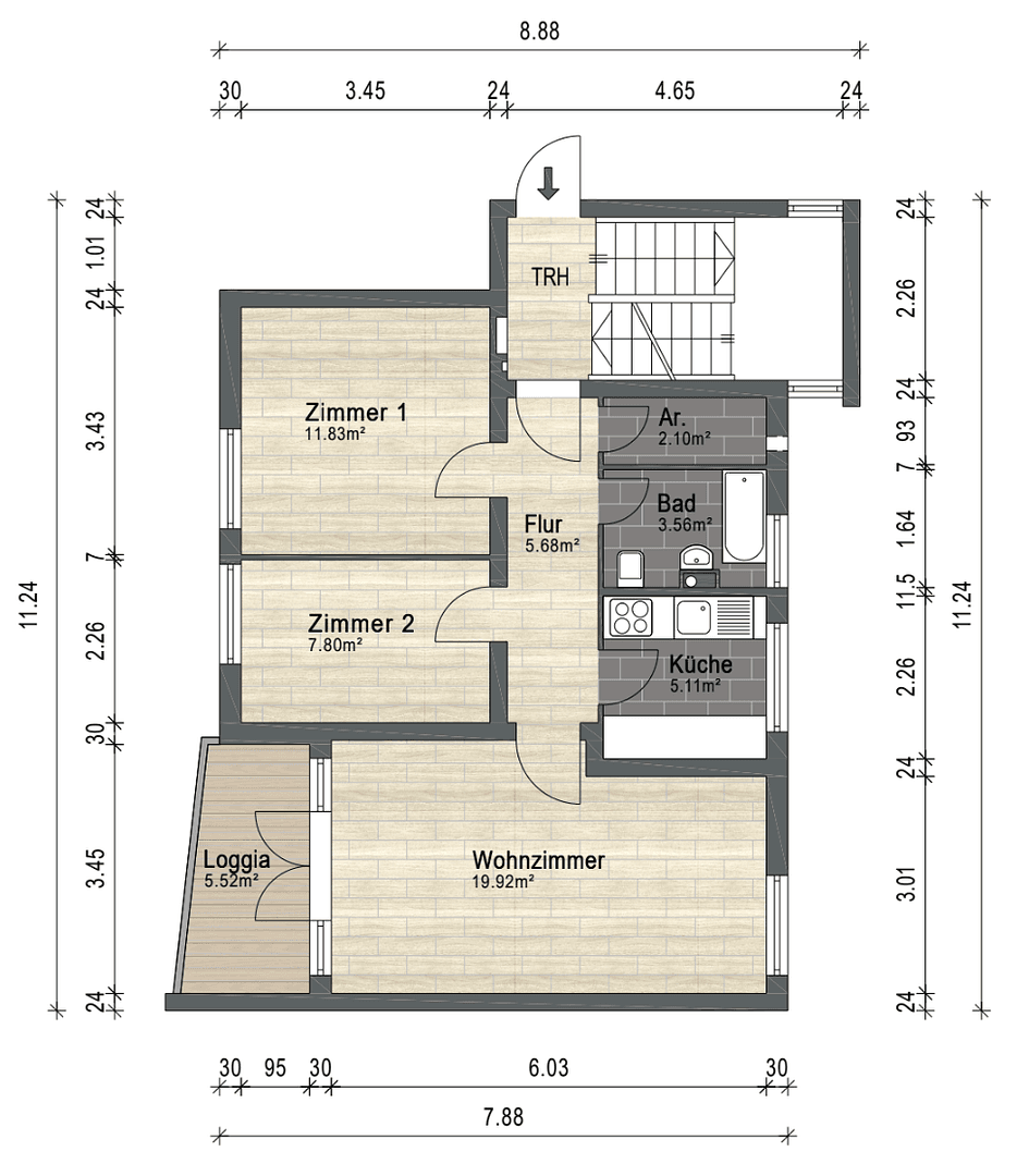 Pronájem bytu 3+1 59 m², Bremen, Bremen Pronájem bytu 3+1 59 m², Bremen, Bremen