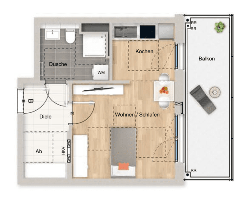 Pronájem bytu 1+kk 41 m², München - Obersendling, Bavorsko Pronájem bytu 1+kk 41 m², München - Obersendling, Bavorsko