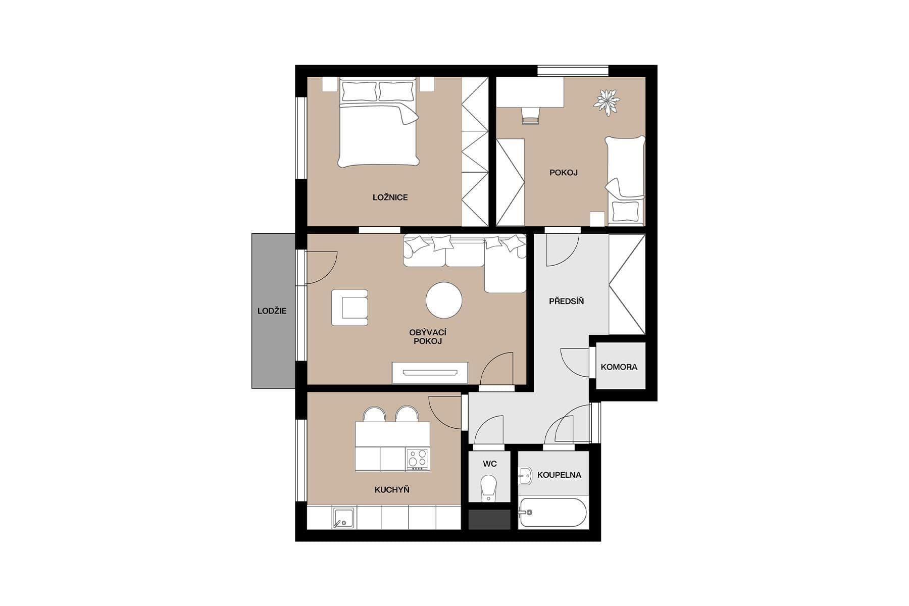 Prodej bytu 3+1 75 m², Baltská, Liberec, Praha Prodej bytu 3+1 75 m², Baltská, Liberec, Praha