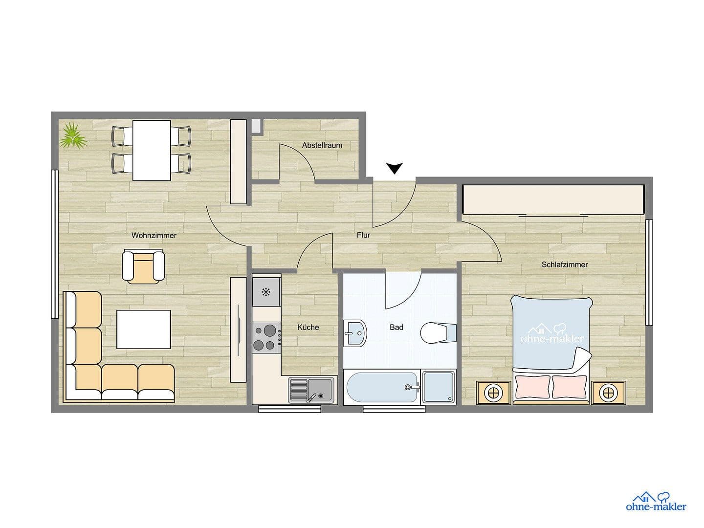 Pronájem bytu 2+1 55 m², Eckweg 4D, Hamburg, Hamburg Pronájem bytu 2+1 55 m², Eckweg 4D, Hamburg, Hamburg