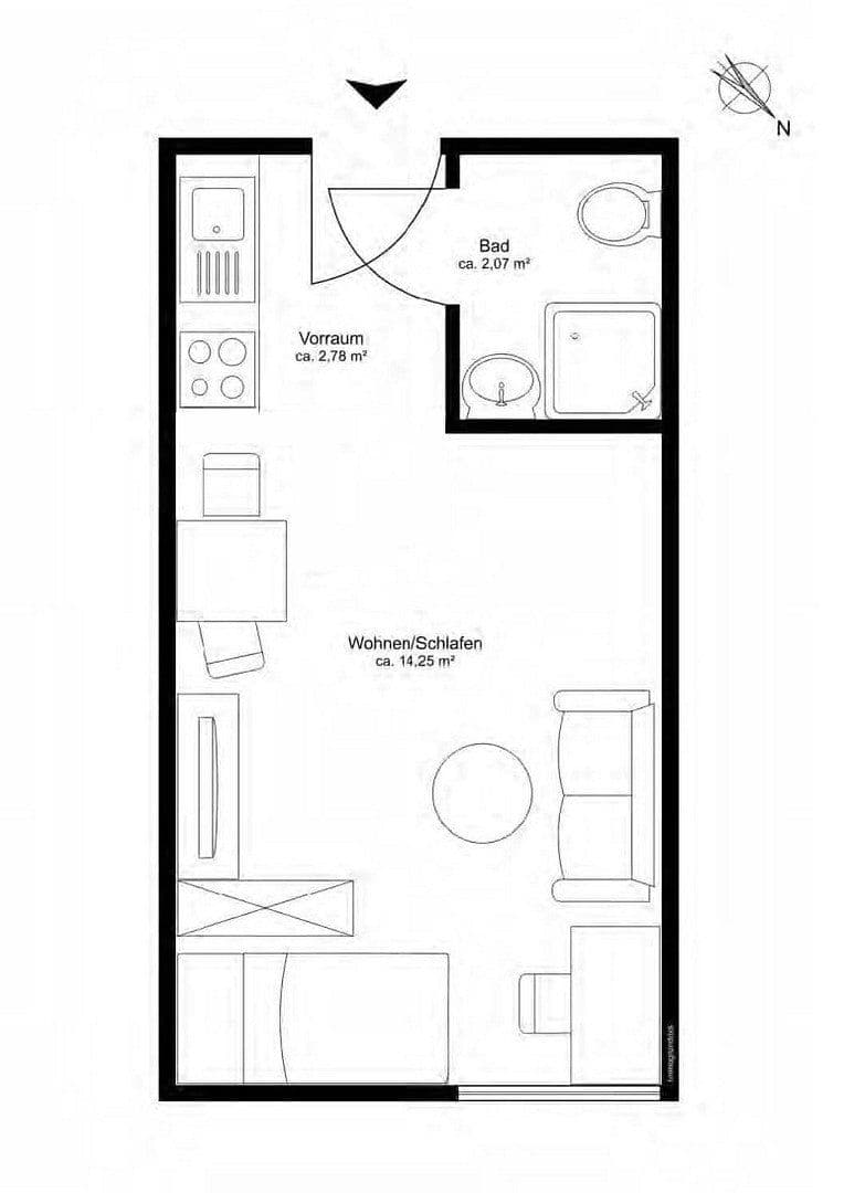 Pronájem bytu 1+1 20 m², Kirchseeoner Straße 1, München, Bavorsko Pronájem bytu 1+1 20 m², Kirchseeoner Straße 1, München, Bavorsko