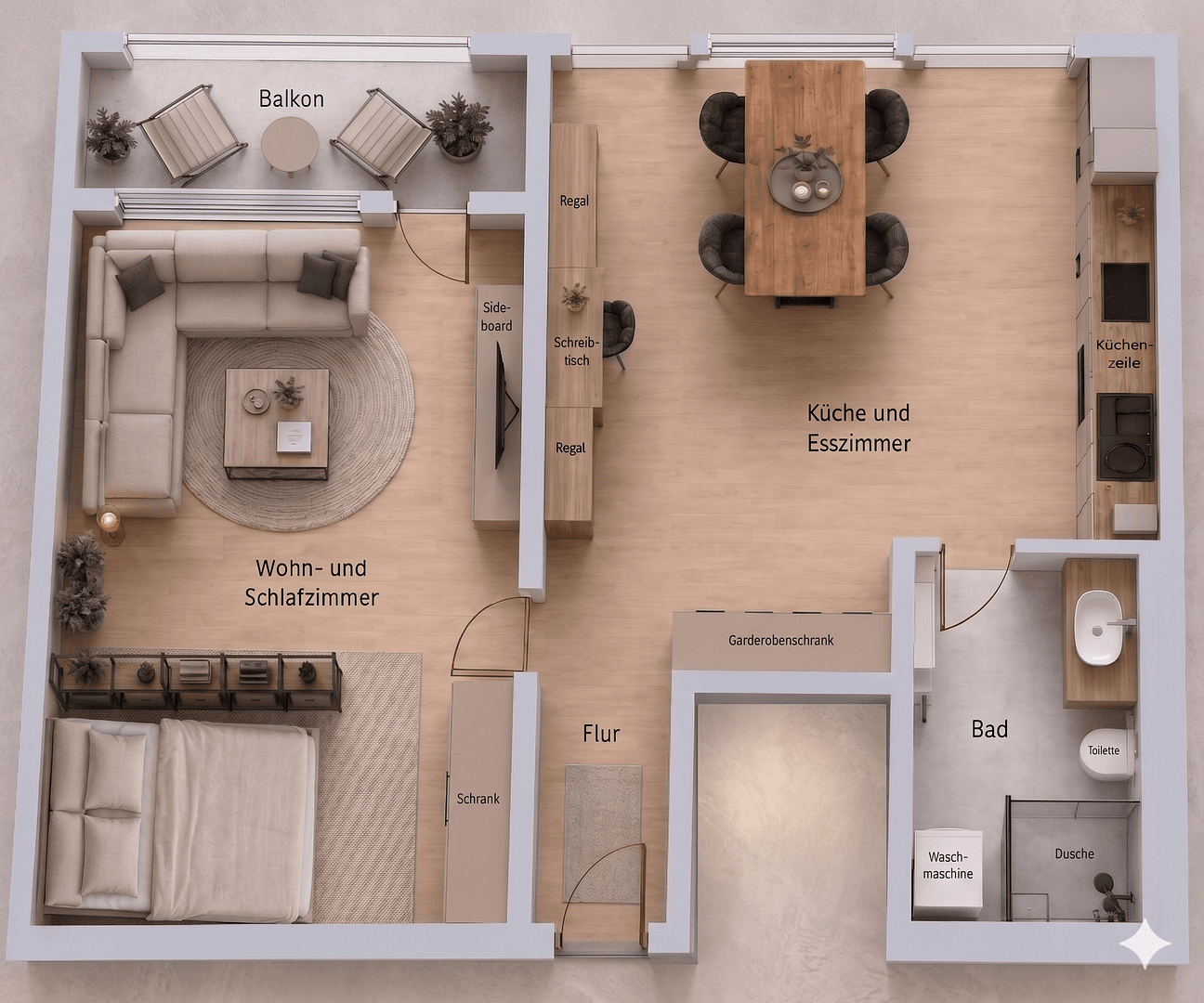 Pronájem bytu 2+1 52 m², Oberschleißheim, Bavorsko Pronájem bytu 2+1 52 m², Oberschleißheim, Bavorsko