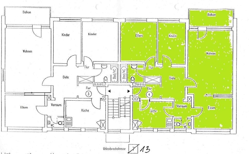 Pronájem bytu 4+kk 102 m², Uhlenbrockstrasse 13, Gelsenkirchen, Severní Porýní-Vestfálsko Pronájem bytu 4+kk 102 m², Uhlenbrockstrasse 13, Gelsenkirchen, Severní Porýní-Vestfálsko
