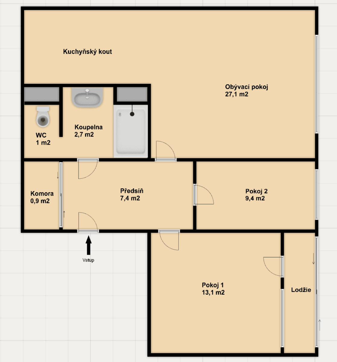 Prodej bytu 3+kk 62 m², Papírníkova, Praha, Praha Prodej bytu 3+kk 62 m², Papírníkova, Praha, Praha