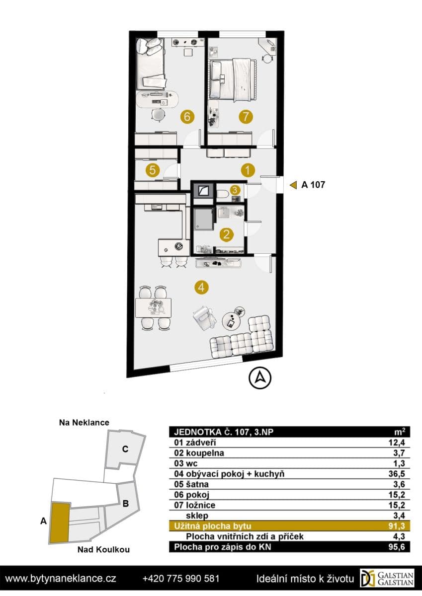 Prodej bytu 3+kk 95 m², Nad Koulkou, Praha, Praha Prodej bytu 3+kk 95 m², Nad Koulkou, Praha, Praha