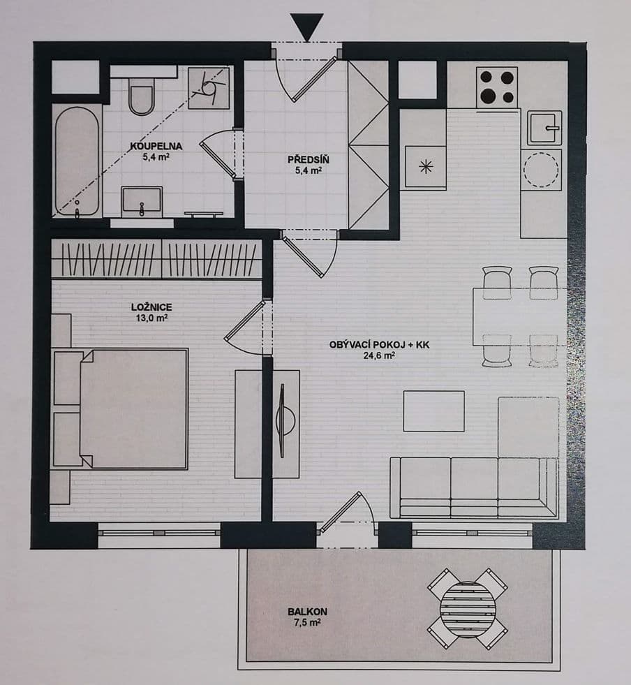 Pronájem bytu 2+kk 53 m², Waltariho, Praha, Praha Pronájem bytu 2+kk 53 m², Waltariho, Praha, Praha