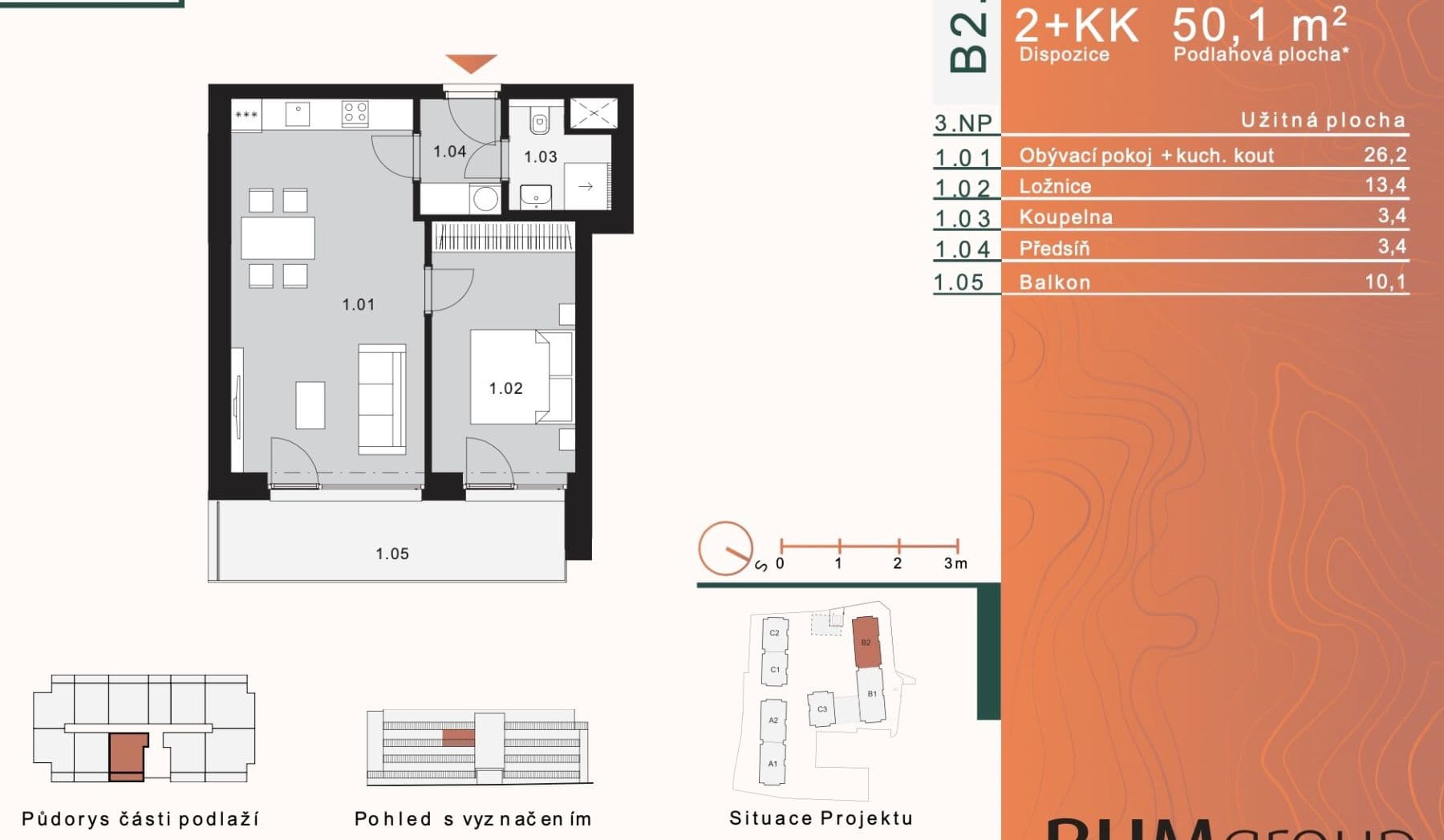 Pronájem bytu 2+kk 50 m², Ke křížku, Kladno, Středočeský kraj Pronájem bytu 2+kk 50 m², Ke křížku, Kladno, Středočeský kraj