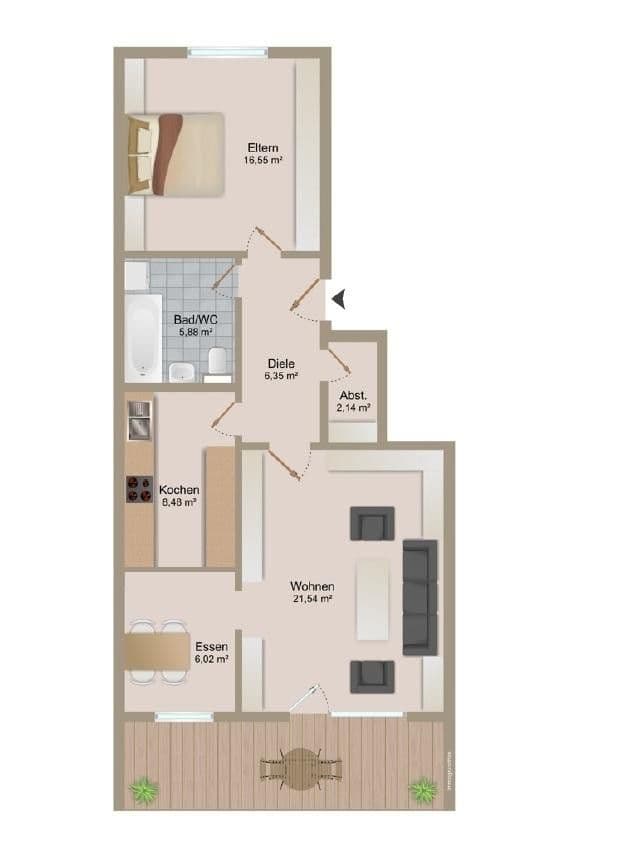 Pronájem bytu 3+1 75 m², Uhlandstraße 12, Blumberg, Bádensko-Württembersko Pronájem bytu 3+1 75 m², Uhlandstraße 12, Blumberg, Bádensko-Württembersko