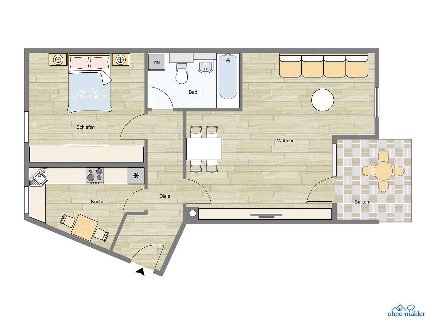 Prodej bytu 2+1 56 m², München, Bavorsko Prodej bytu 2+1 56 m², München, Bavorsko
