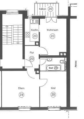 Pronájem bytu 3+1 60 m², Dörrhorststraße 19, Ludwigshafen, Porýní-Falc Pronájem bytu 3+1 60 m², Dörrhorststraße 19, Ludwigshafen, Porýní-Falc