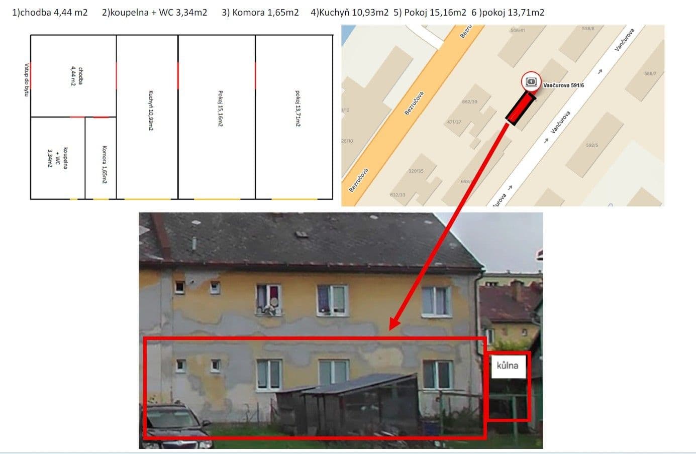 Prodej bytu 2+1 54 m², Vančurova, Jeseník, Olomoucký kraj Prodej bytu 2+1 54 m², Vančurova, Jeseník, Olomoucký kraj
