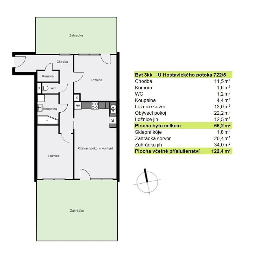 Prodej bytu 3+kk 122 m², U Hostavického potoka, Praha, Praha Prodej bytu 3+kk 122 m², U Hostavického potoka, Praha, Praha